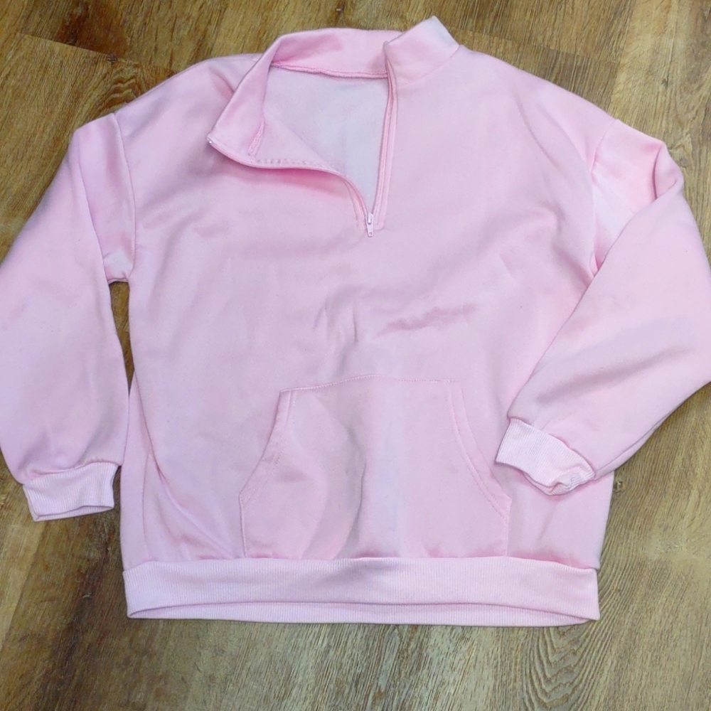 Shein pullover with zip up neck and front handwarmer pouch